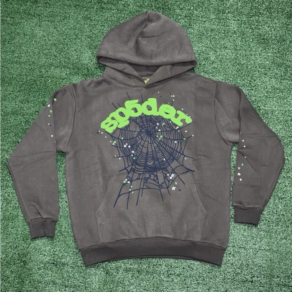 Spitfire Gray and Green Sweater with Graphic Design